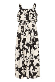 Maxikleid mit floralem Muster in Schwarz - Blossom Hair & Fashion