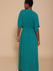 Maxikleid mit Stickerei in Smaragdgrün - Blossom Hair & Fashion
