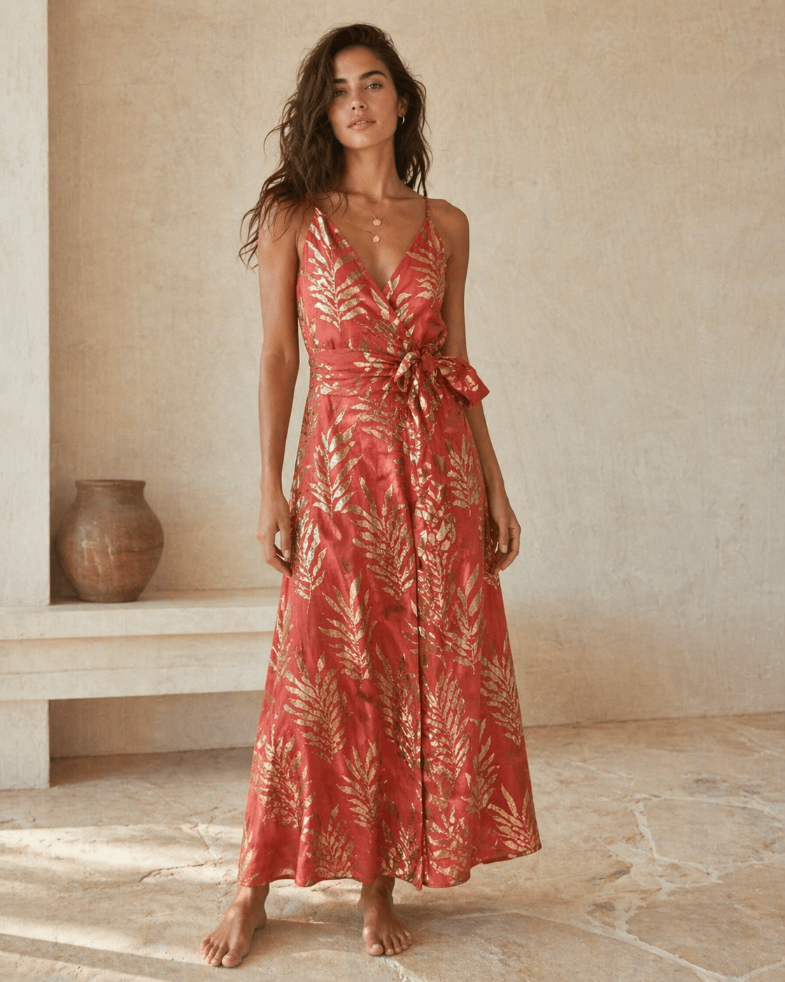 Maxikleid mit Wickeloptik aus Baumwolle - Blossom Hair & Fashion