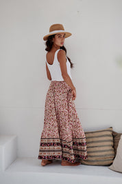 Maxirock mit Blumenmuster und Boho - Bordüre - Blossom Hair & Fashion