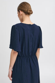 Midi - Kleid mit Punktmuster und V - Ausschnitt in verschiedenen Farben - Blossom Hair & Fashion