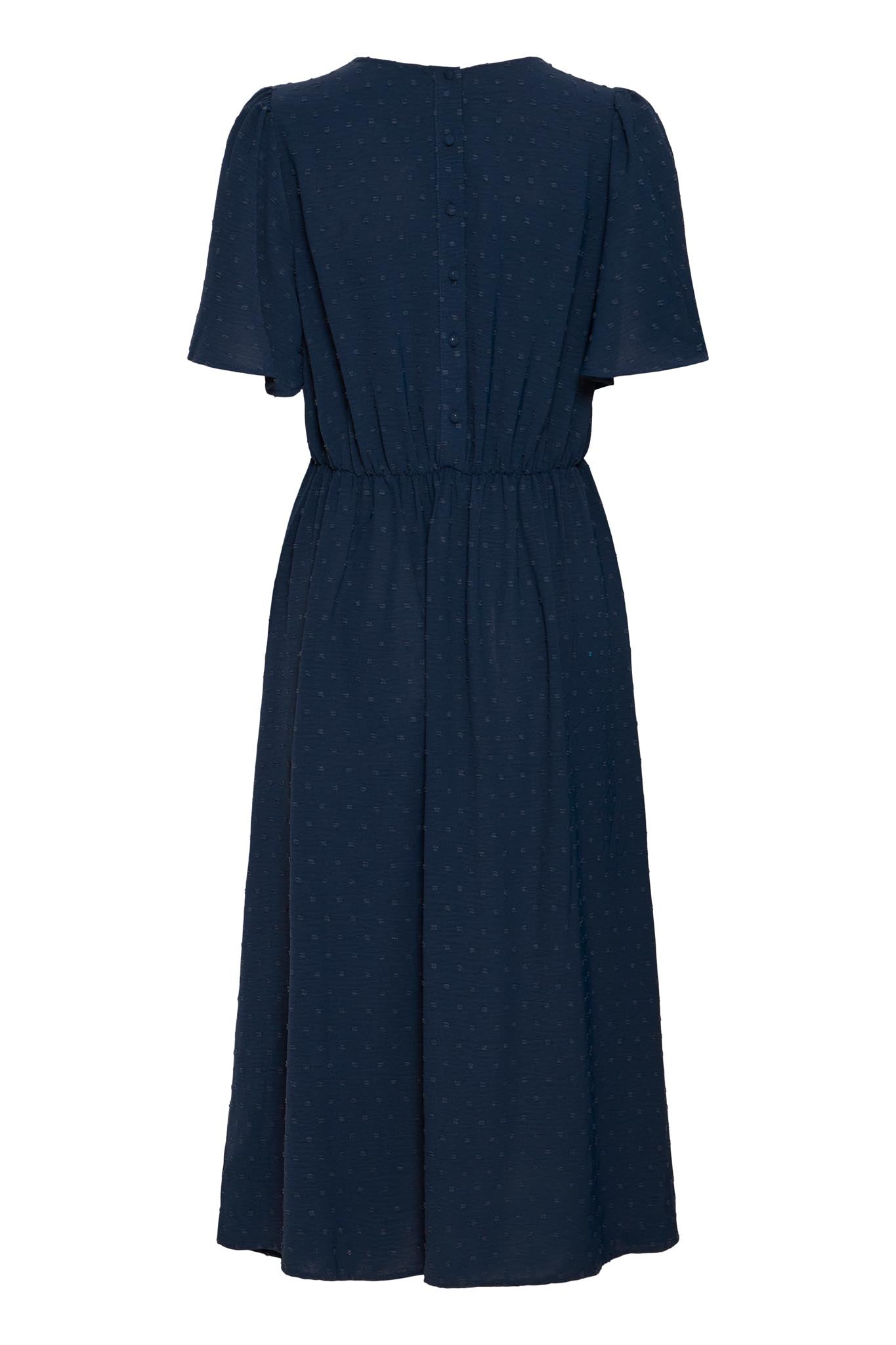 Midi - Kleid mit Punktmuster und V - Ausschnitt in verschiedenen Farben - Blossom Hair & Fashion