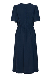 Midi - Kleid mit Punktmuster und V - Ausschnitt in verschiedenen Farben - Blossom Hair & Fashion