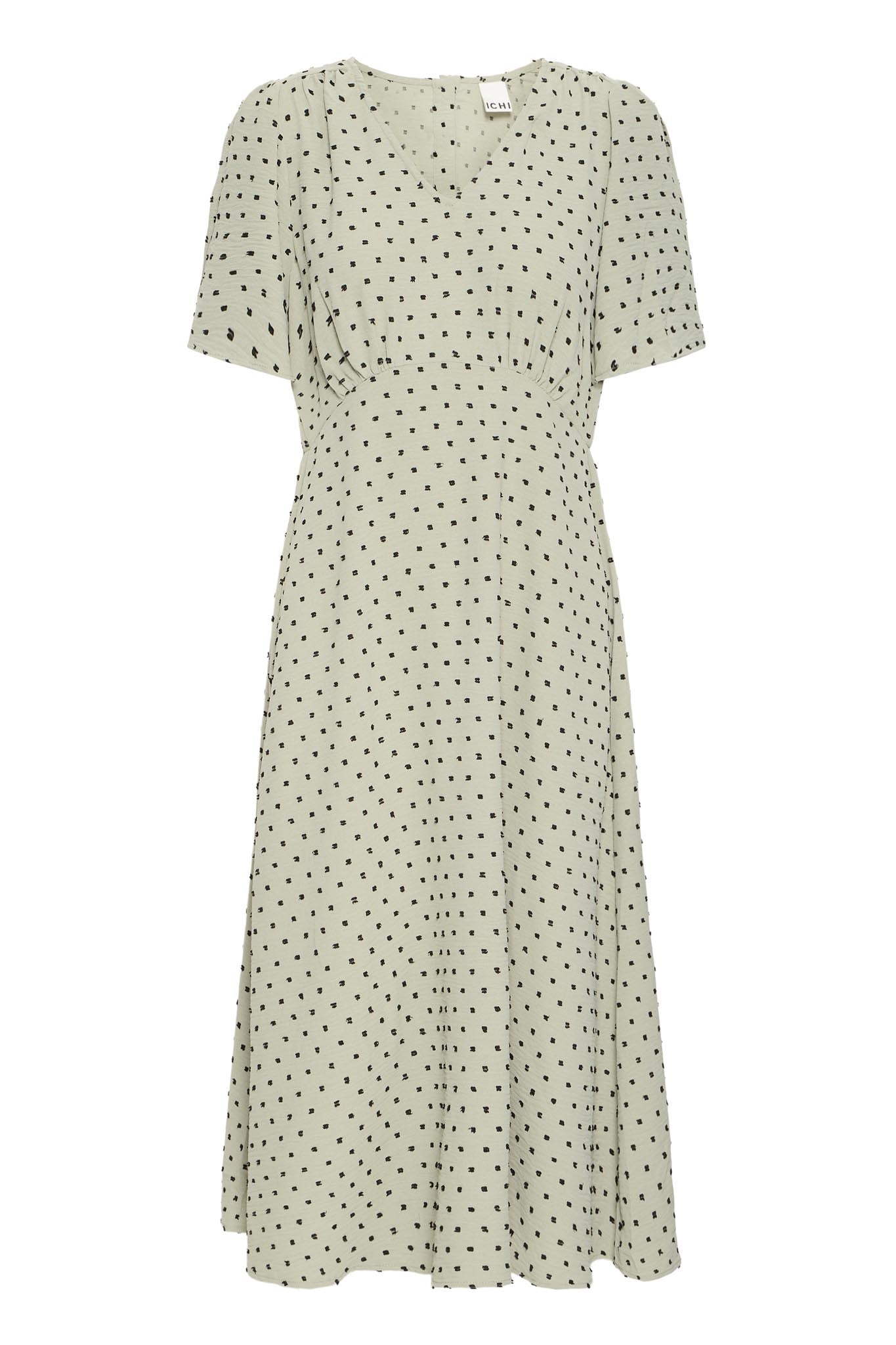 Midi - Kleid mit Punktmuster und V - Ausschnitt in verschiedenen Farben - Blossom Hair & Fashion