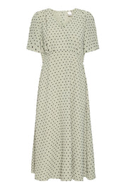 Midi - Kleid mit Punktmuster und V - Ausschnitt in verschiedenen Farben - Blossom Hair & Fashion