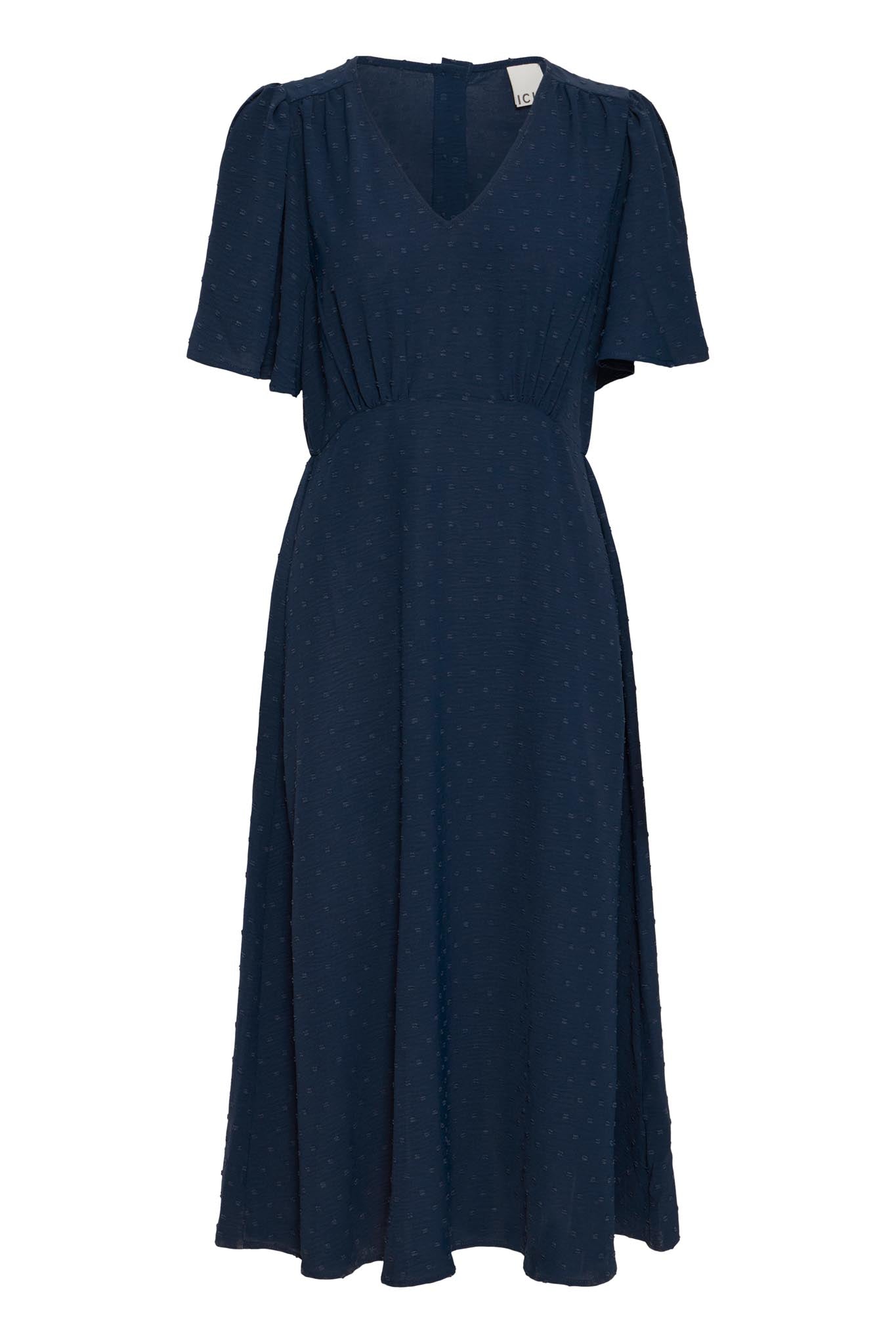 Midi - Kleid mit Punktmuster und V - Ausschnitt in verschiedenen Farben - Blossom Hair & Fashion