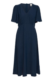 Midi - Kleid mit Punktmuster und V - Ausschnitt in verschiedenen Farben - Blossom Hair & Fashion