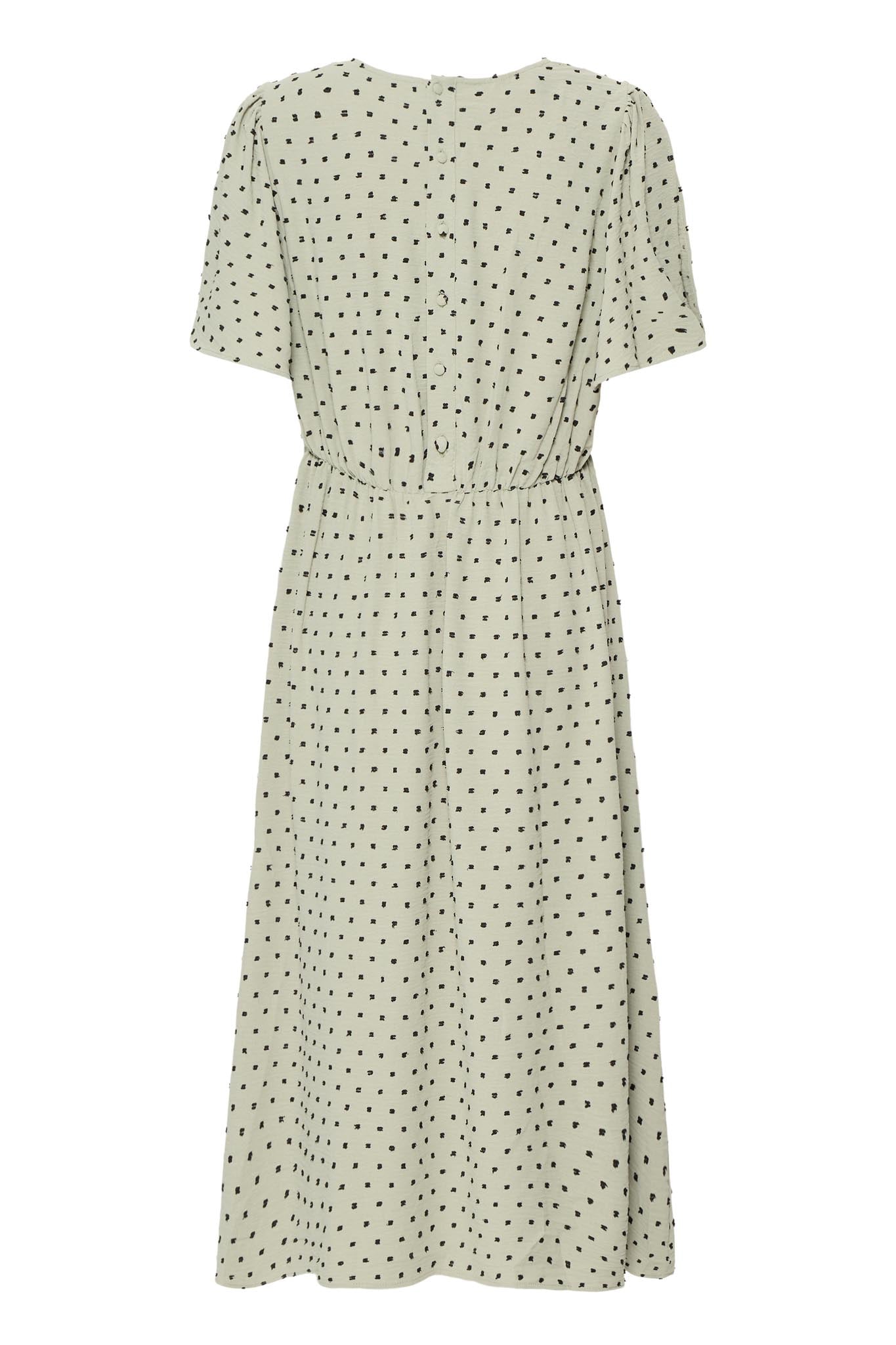 Midi - Kleid mit Punktmuster und V - Ausschnitt in verschiedenen Farben - Blossom Hair & Fashion