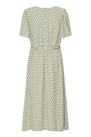 Midi - Kleid mit Punktmuster und V - Ausschnitt in verschiedenen Farben - Blossom Hair & Fashion