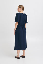 Midi - Kleid mit Punktmuster und V - Ausschnitt in verschiedenen Farben - Blossom Hair & Fashion