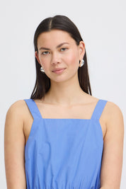 Midikleid mit eckigem Ausschnitt in Blau - Blossom Hair & Fashion