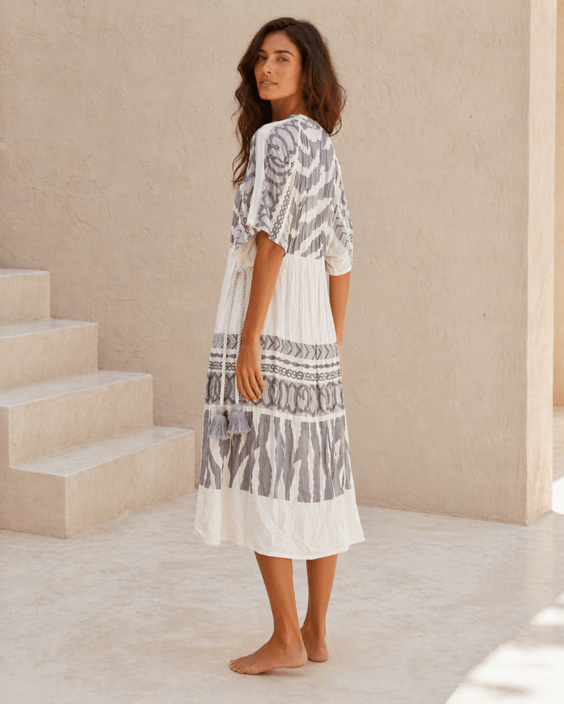 Midikleid mit Muster aus Baumwolle - Blossom Hair & Fashion