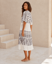 Midikleid mit Muster aus Baumwolle - Blossom Hair & Fashion