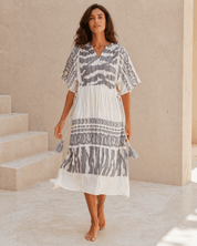 Midikleid mit Muster aus Baumwolle - Blossom Hair & Fashion
