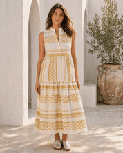 Midikleid mit Muster und Stehkragen - Blossom Hair & Fashion