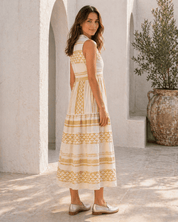 Midikleid mit Muster und Stehkragen - Blossom Hair & Fashion