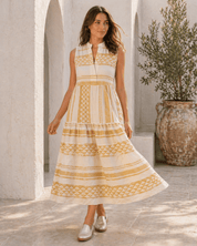 Midikleid mit Muster und Stehkragen - Blossom Hair & Fashion
