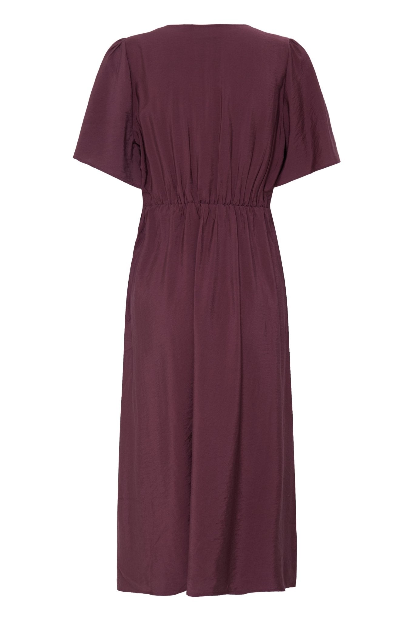 Midikleid mit V-Ausschnitt in Bordeaux - Blossom Hair & Fashion