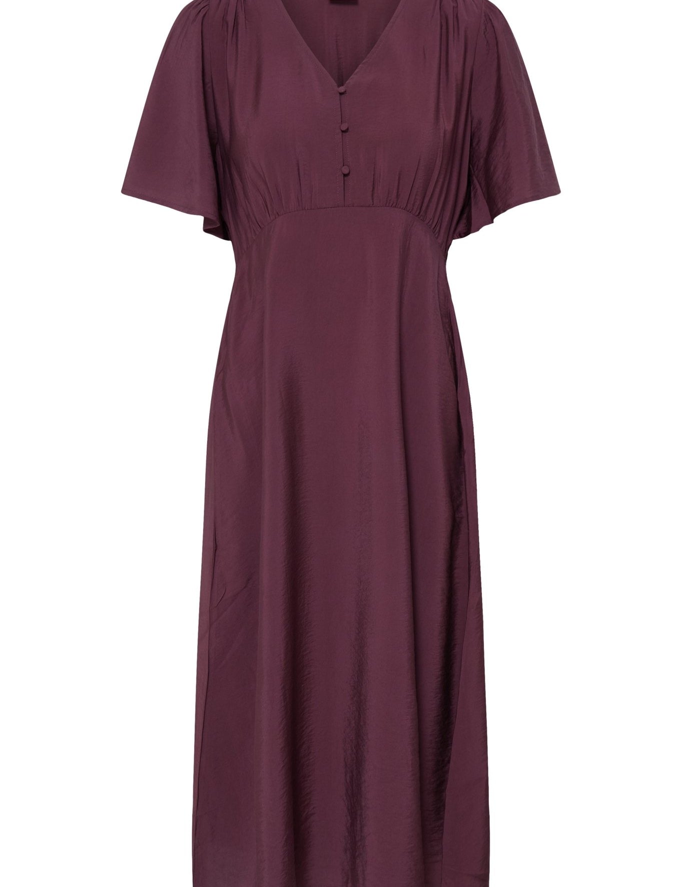 Midikleid mit V-Ausschnitt in Bordeaux - Blossom Hair & Fashion
