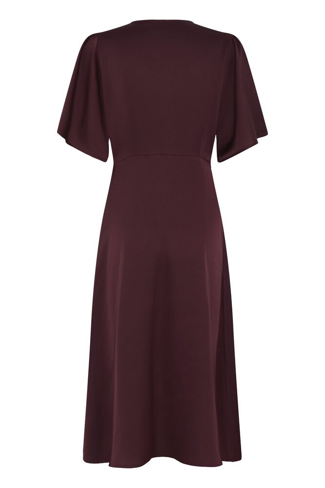 Midikleid mit V Ausschnitt in Bordeaux - Blossom Hair & Fashion