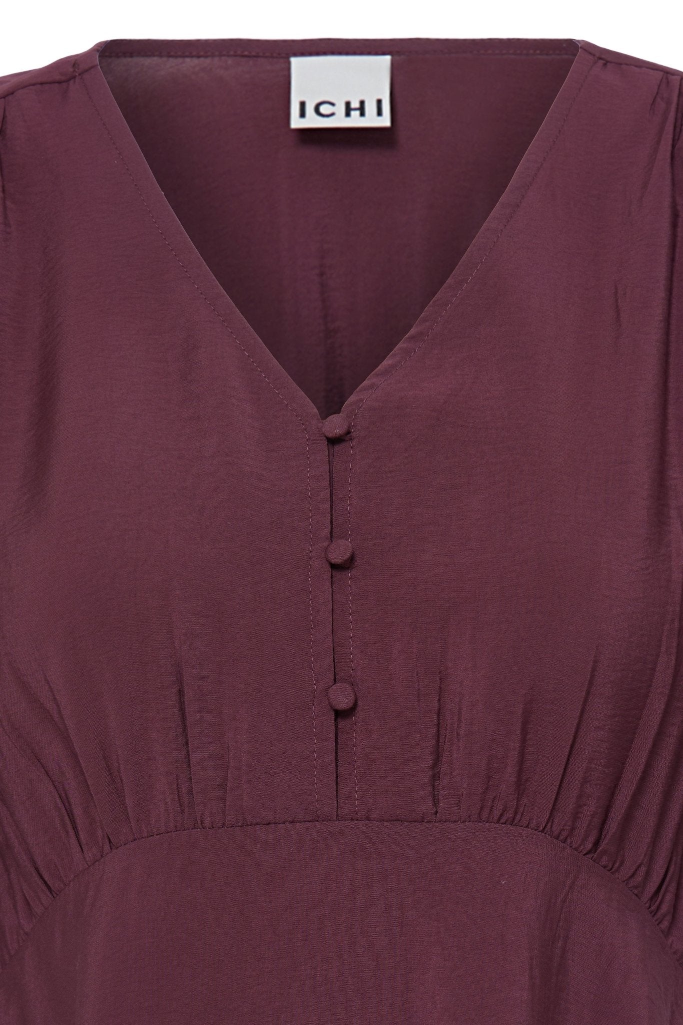 Midikleid mit V-Ausschnitt in Bordeaux - Blossom Hair & Fashion