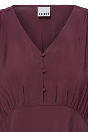 Midikleid mit V-Ausschnitt in Bordeaux - Blossom Hair & Fashion