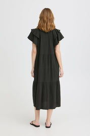 Midikleid mit V - Ausschnitt und Stufenrock - Blossom Hair & Fashion