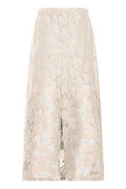 Midirock mit Blumenmuster in Schwarz oder Creme - Blossom Hair & Fashion