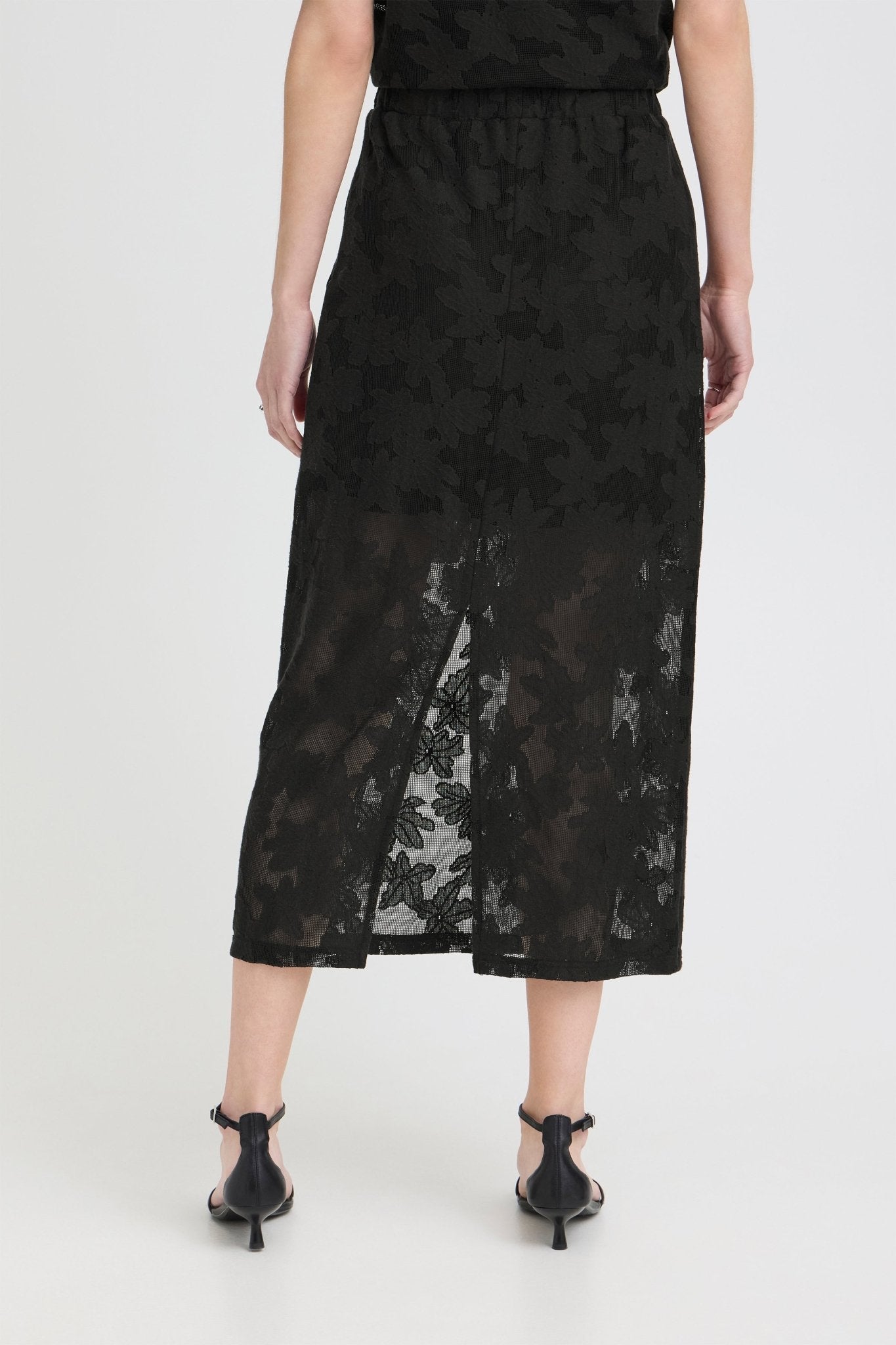 Midirock mit Blumenmuster in Schwarz oder Creme - Blossom Hair & Fashion