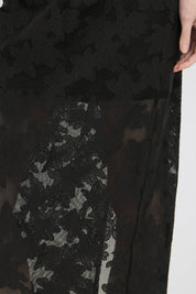 Midirock mit Blumenmuster in Schwarz oder Creme - Blossom Hair & Fashion