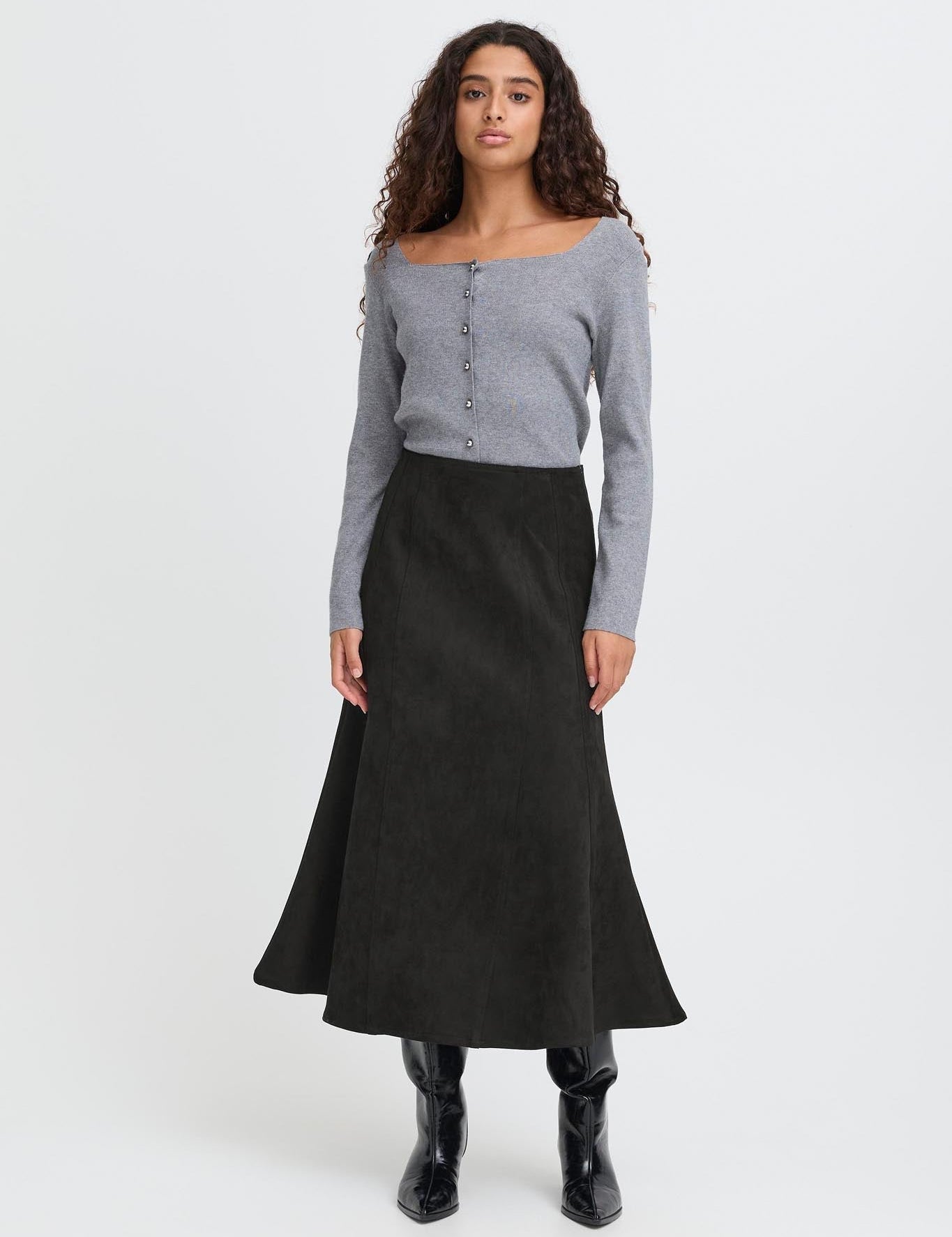 Midirock Regular Fit schwarz - Blossom Hair & Fashion