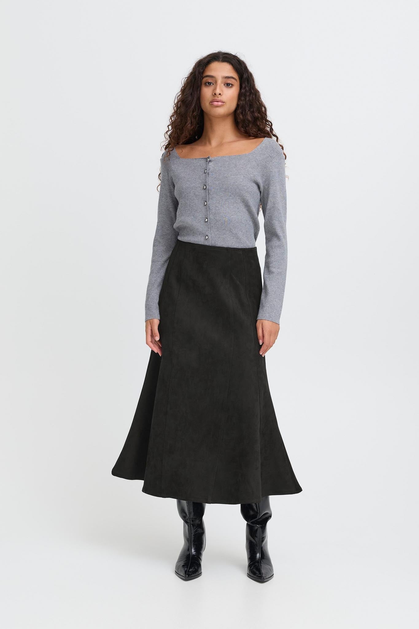 Midirock Regular Fit schwarz - Blossom Hair & Fashion