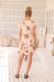 Minikleid April mit Blumenmuster und V - Ausschnitt - Blossom Hair & Fashion