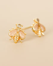 Ohrstecker „Bumblebee“ mit Pfirsich - Mondstein - Blossom Hair & Fashion