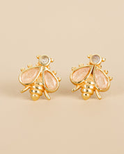 Ohrstecker „Bumblebee“ mit Pfirsich - Mondstein - Blossom Hair & Fashion