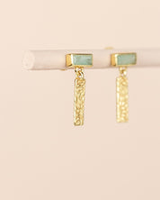 Ohrstecker mit Amazonit und Strukturanhänger in Goldoptik - Blossom Hair & Fashion
