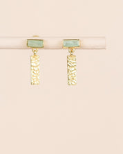 Ohrstecker mit Amazonit und Strukturanhänger in Goldoptik - Blossom Hair & Fashion