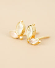 Ohrstecker mit Prehnit und Rosenquarz in Goldoptik - Blossom Hair & Fashion