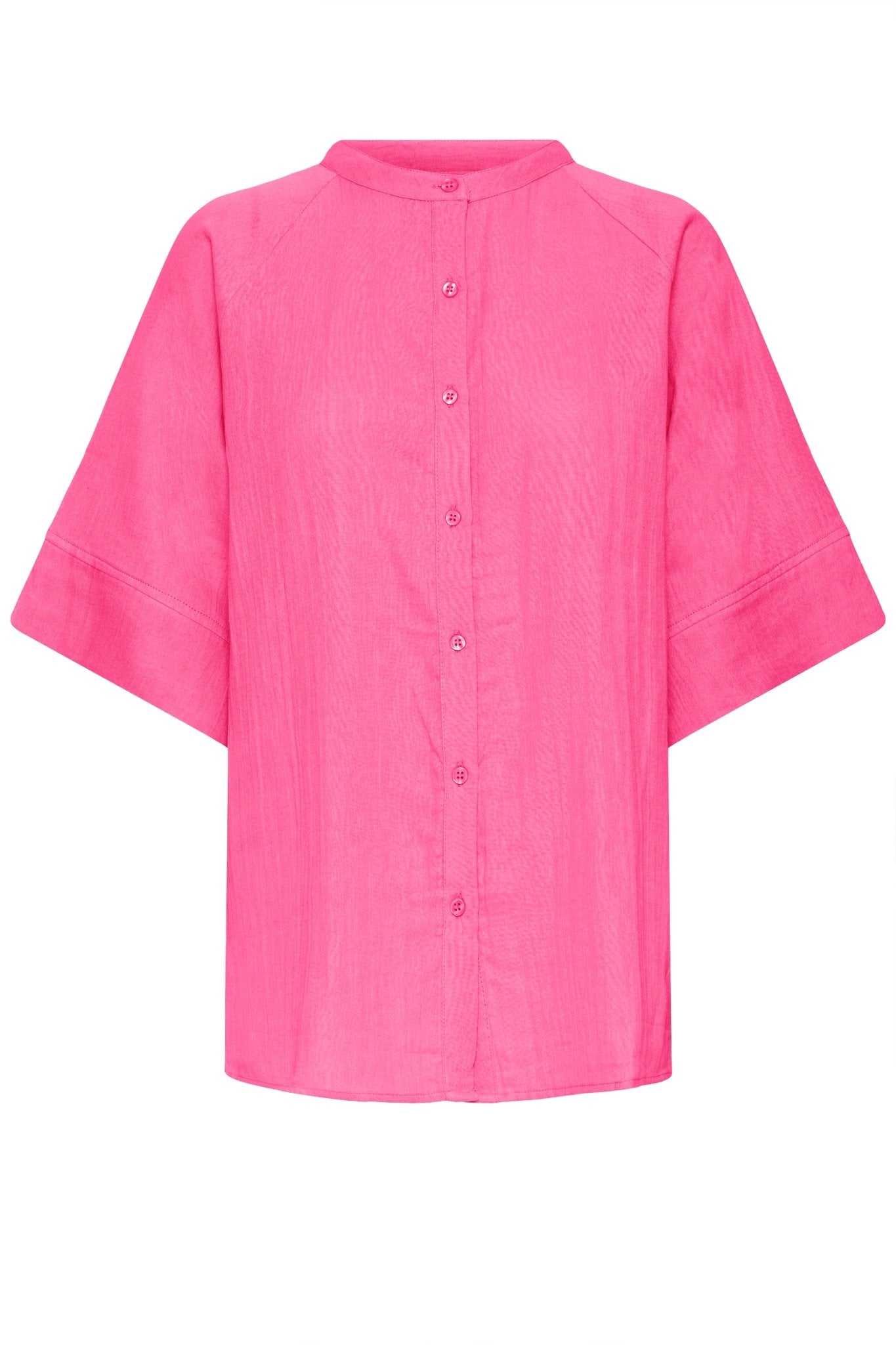 Oversize Bluse mit Stehkragen Hellblau, Grün oder Rosa - Blossom Hair & Fashion