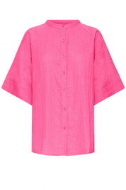 Oversize Bluse mit Stehkragen Hellblau, Grün oder Rosa - Blossom Hair & Fashion