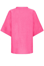 Oversize Bluse mit Stehkragen Hellblau, Grün oder Rosa - Blossom Hair & Fashion