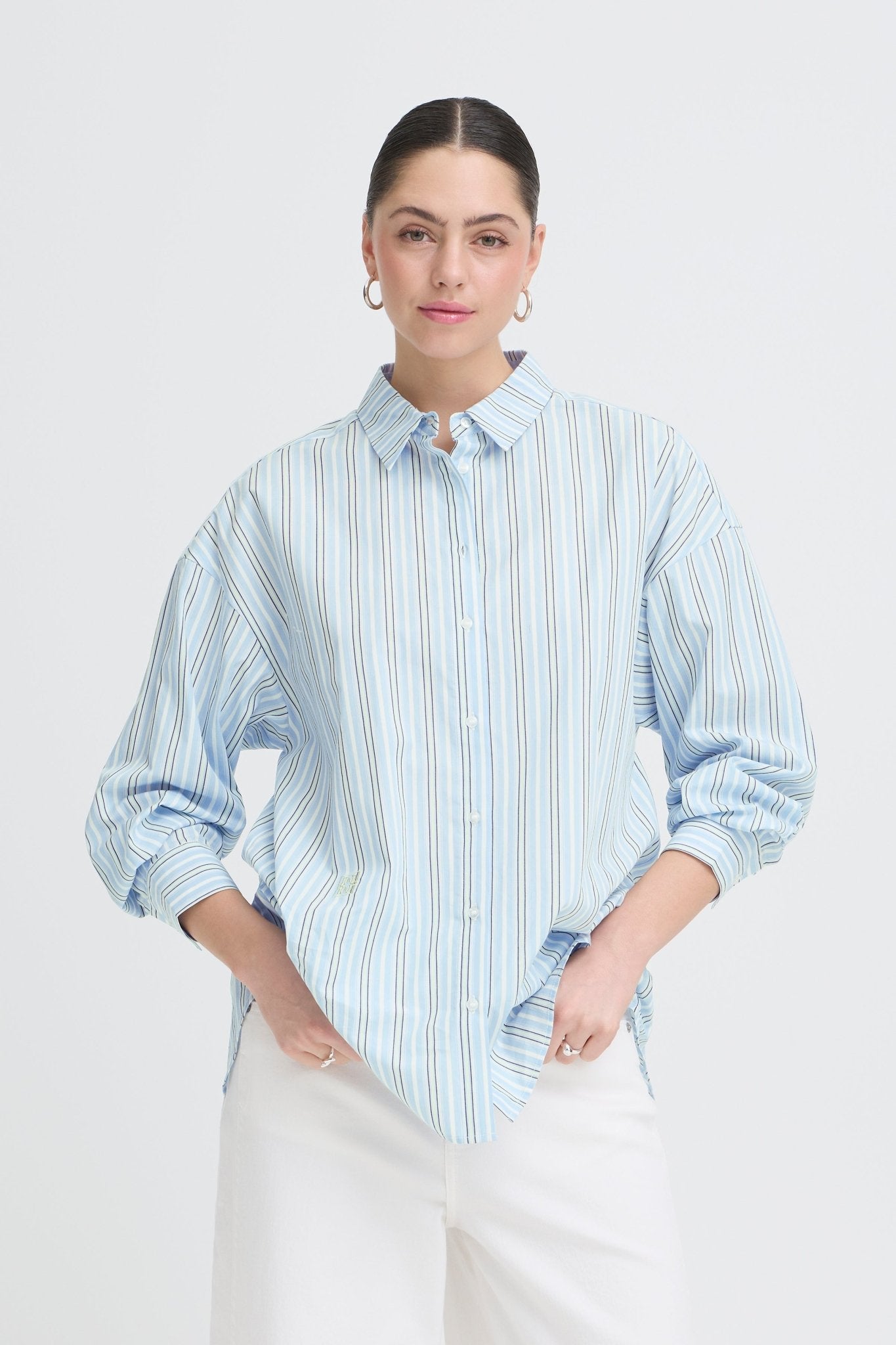 Oversize Bluse mit Streifen - Blossom Hair & Fashion