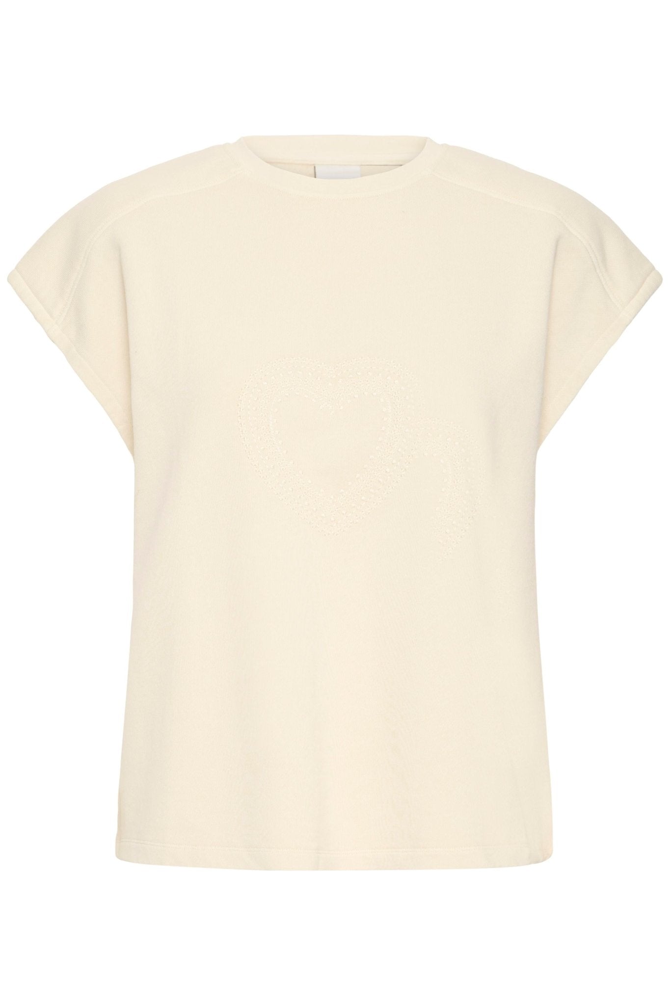 Oversize Shirt mit Herzdetail Creme - Blossom Hair & Fashion