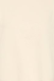Oversize Shirt mit Herzdetail Creme - Blossom Hair & Fashion