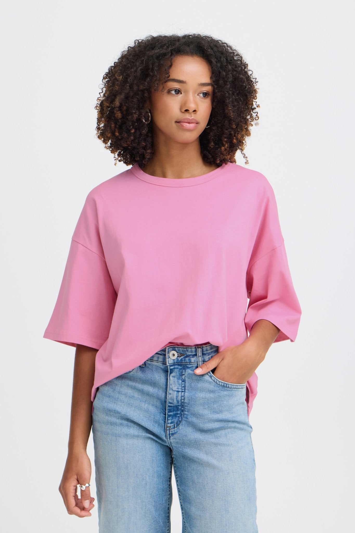 Oversize T-Shirt in Blau oder Pink - Blossom Hair & Fashion