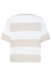 Oversize T-Shirt in Creme und mit Streifen - Blossom Hair & Fashion