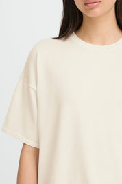 Oversize T-Shirt in Creme und mit Streifen - Blossom Hair & Fashion