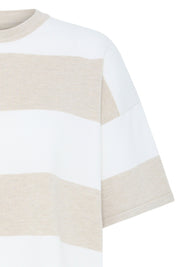 Oversize T-Shirt in Creme und mit Streifen - Blossom Hair & Fashion