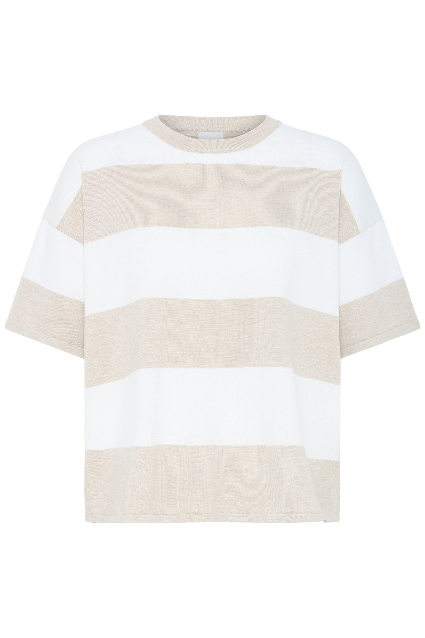 Oversize T-Shirt in Creme und mit Streifen - Blossom Hair & Fashion