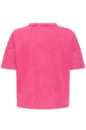 Oversize T-Shirt mit Frontprint in Pink - Blossom Hair & Fashion